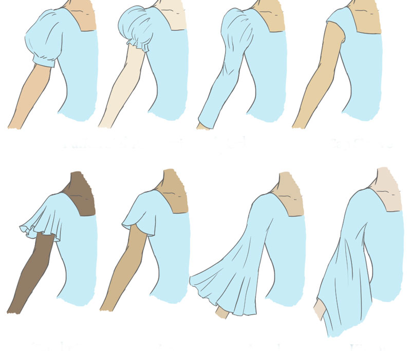 تبدیل الگوی اولیه آستین به مدل‌ های متنوع