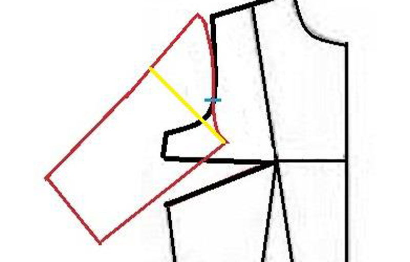 آموزش الگوی اولیه آستین 2 مراحل گام به گام رسم کادر و هلال کاپ آستین