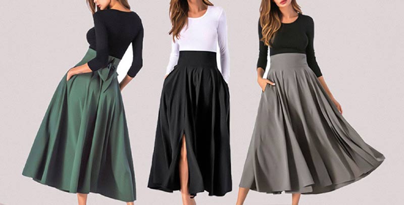 تأثیر پارچه در ایستایی دامن تمام کلوش