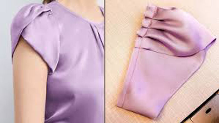 آموزش آستین لاله ای کوتاه 3 نصب نهایی آستین لاله ای کوتاه