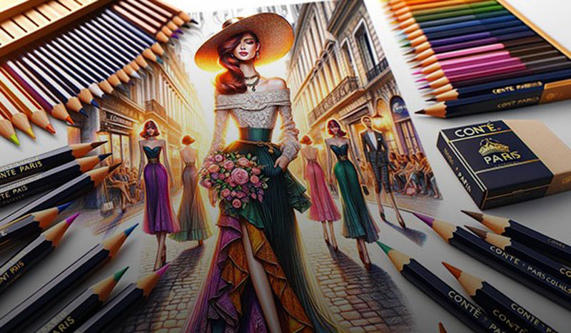 مارک‌ های نیمه‌ حرفه‌ای مداد رنگی برای طراحی لباس