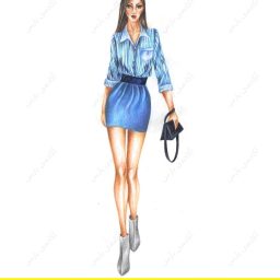 طراحی لباس با پارچه راه راه